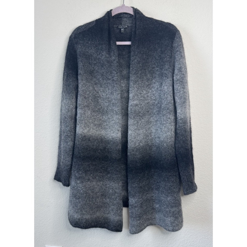 Eileen Fisher Mohair Blend Ombre Open Front Cardigan Sz M‎ Lagenlook Cozy Warm